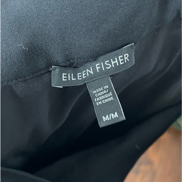 Eileen Fisher Black Velvet Kimono Bateau Neck Shift Dress Size Medium - Picture 4 of 5